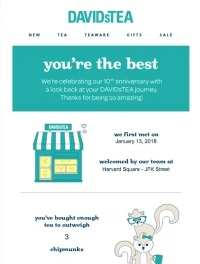 email marketing campaign; davidstea
