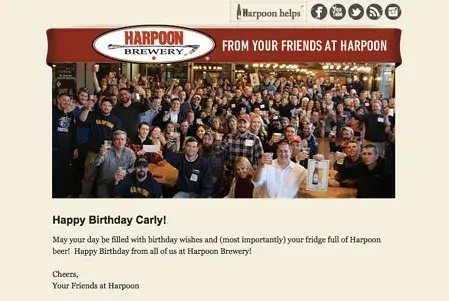 email marketing campaign; harpoon brewery