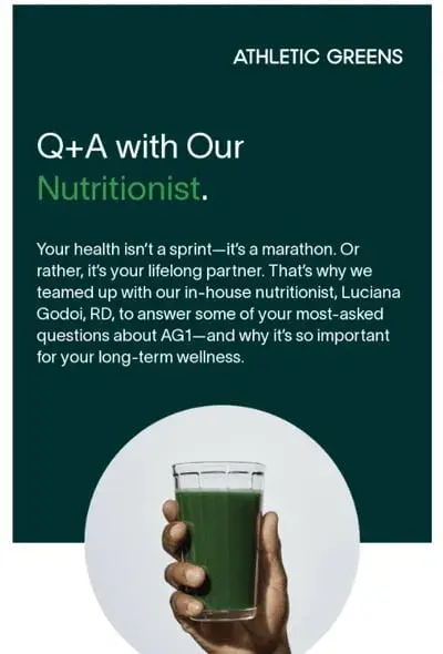 email marketing campaign; athletic greens