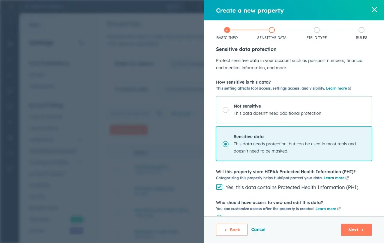 screenshot showing hubspot's hippa compliance in email marketing for dentist