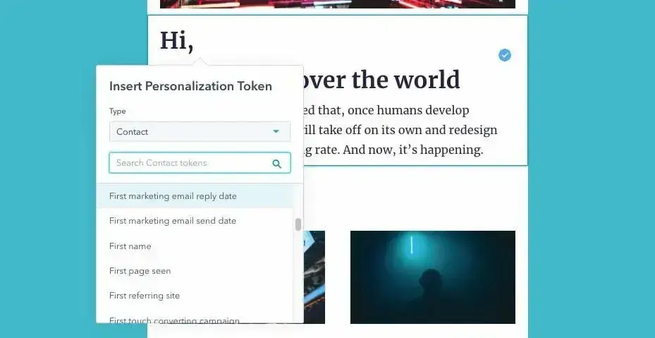 a screenshot of a hubspot email marketing template