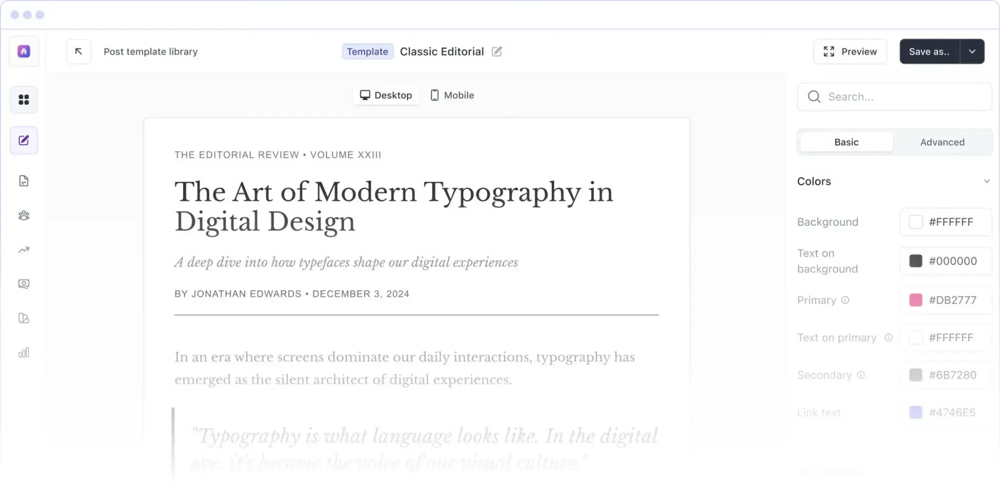 a screenshot of beehiv’s email marketing newsletter tool