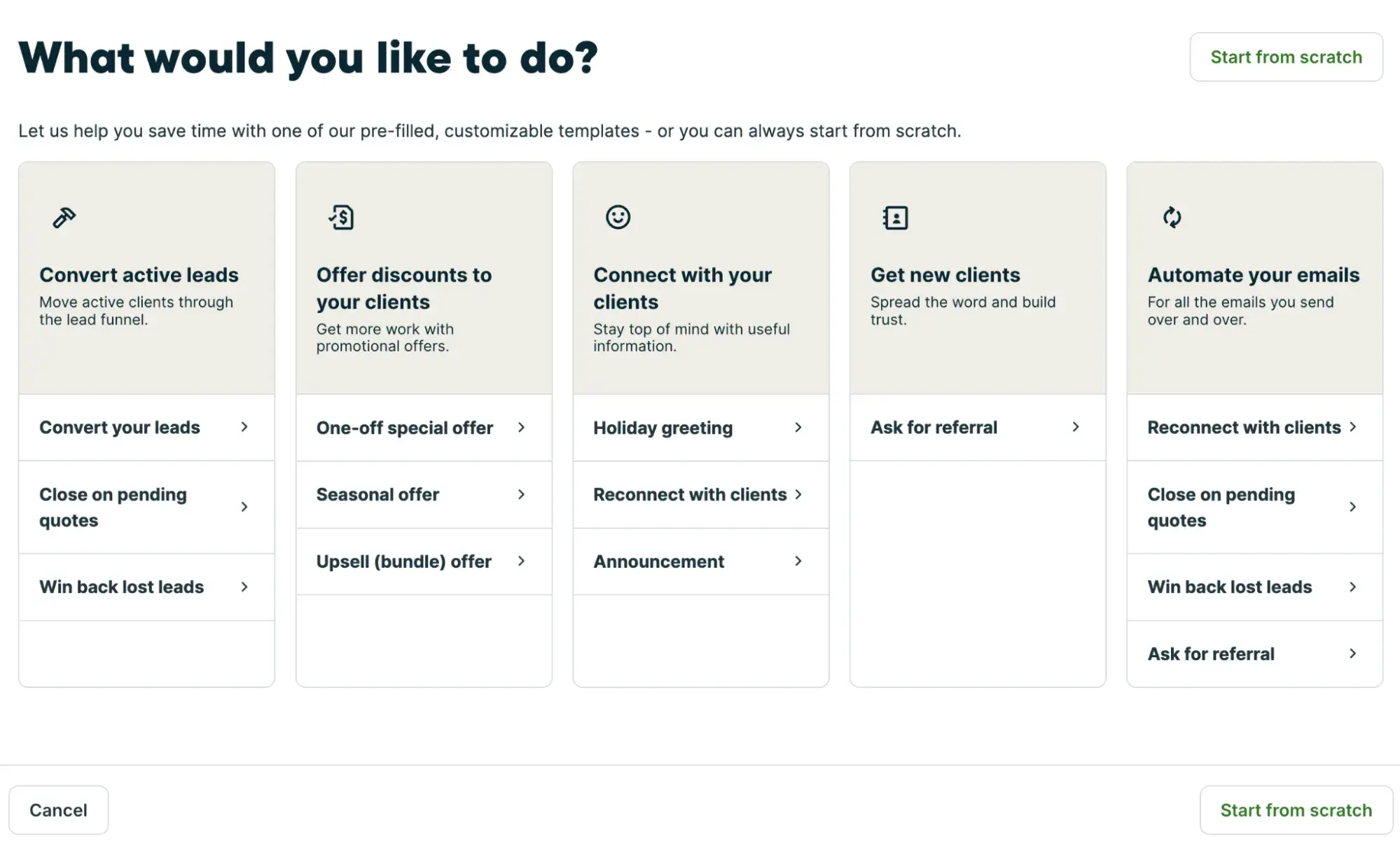 a screenshot of jobber’s email marketing software user interface