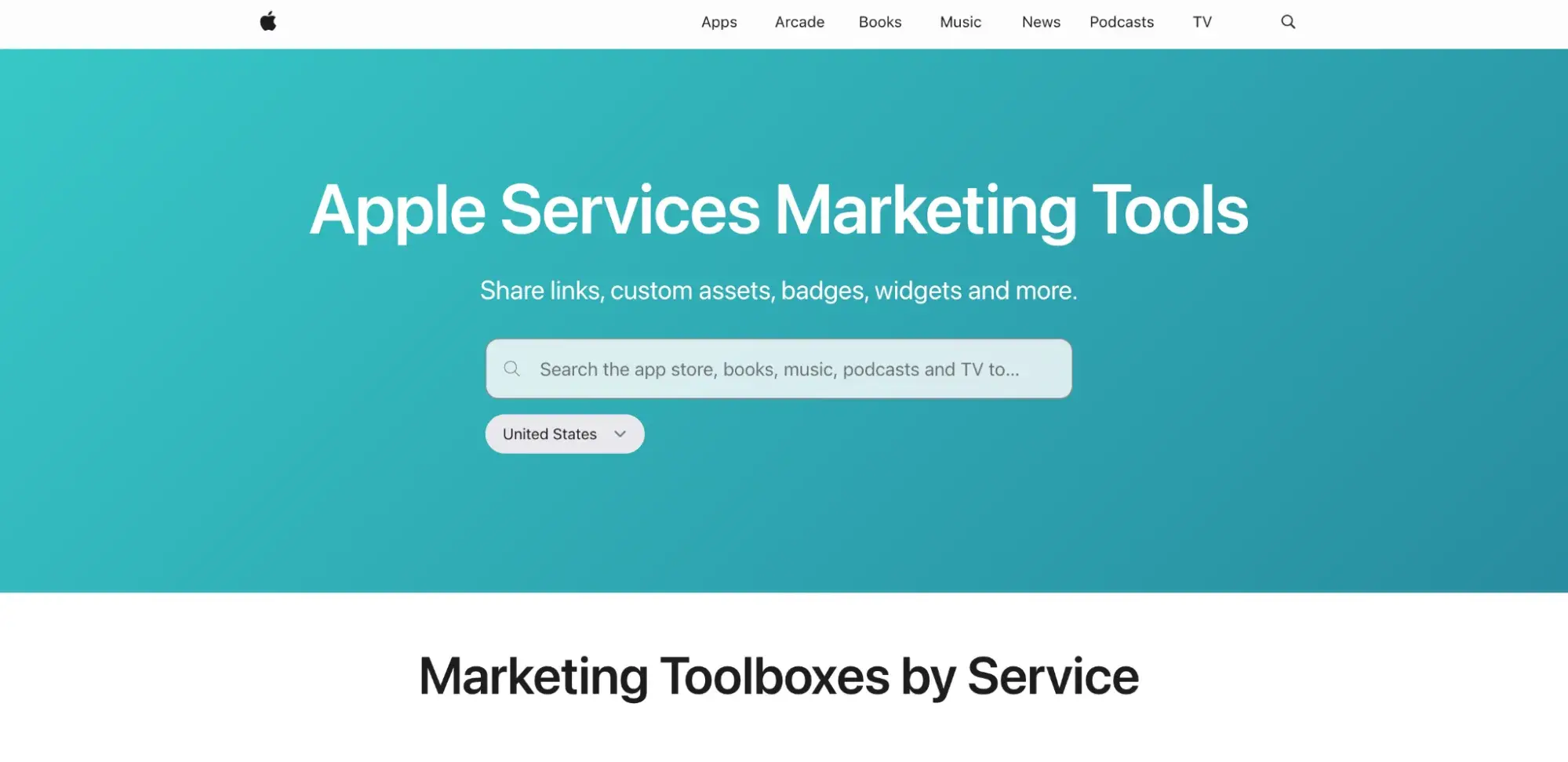 embed podcast on website, apple services marketing tool homepage
