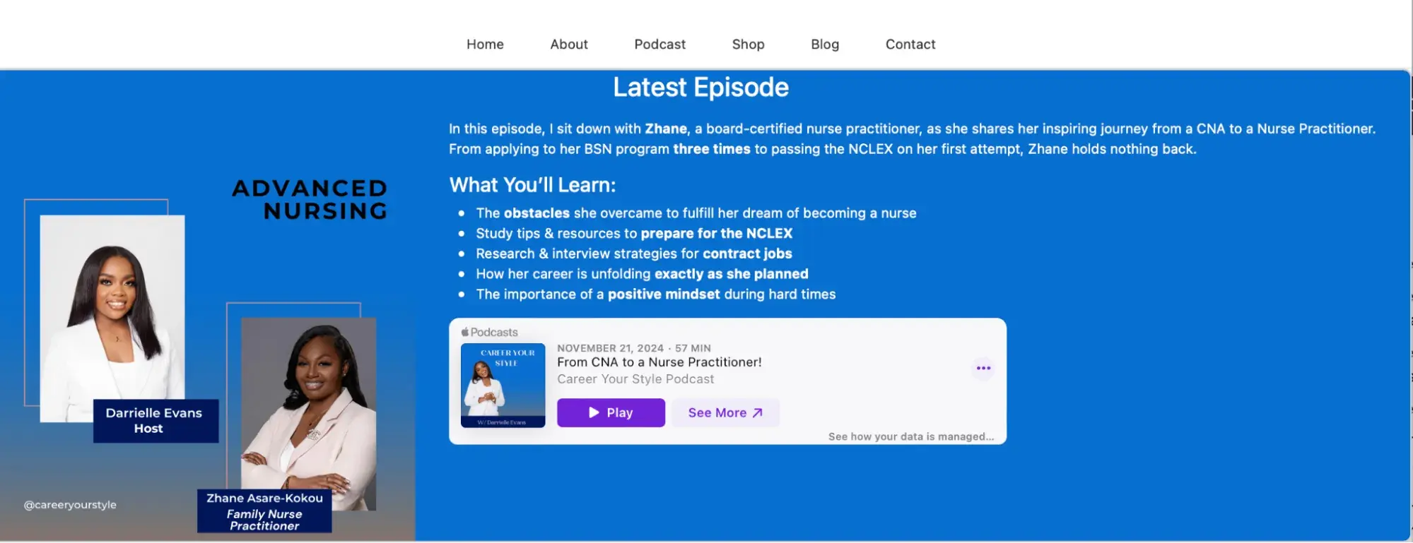 embed podcast on website