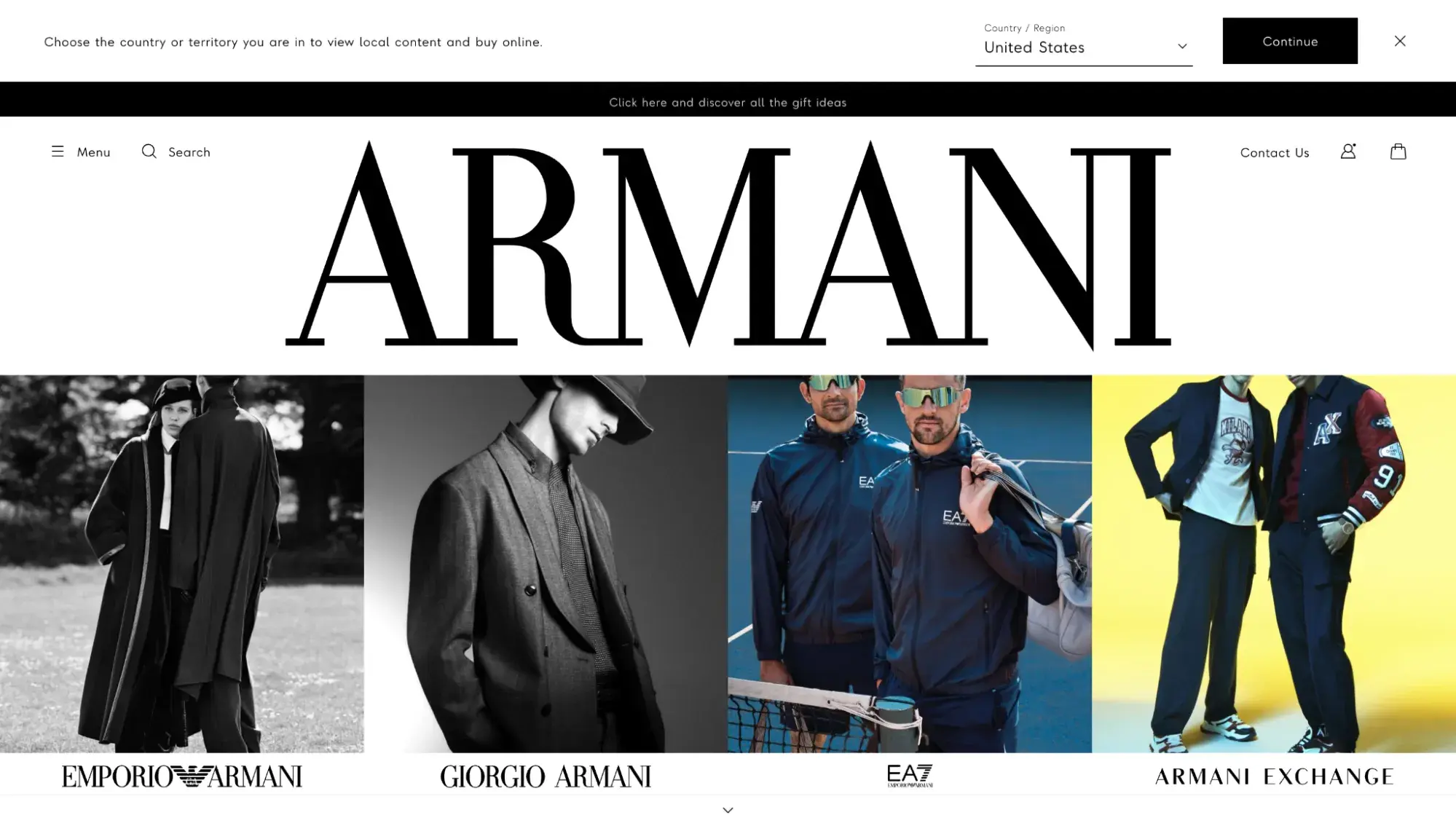 fancy website: armani