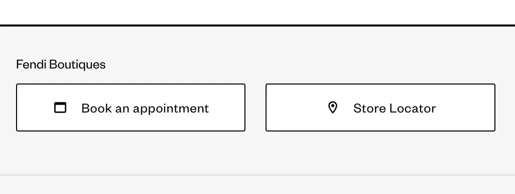 fendi website “book an appointment” and “store locator”