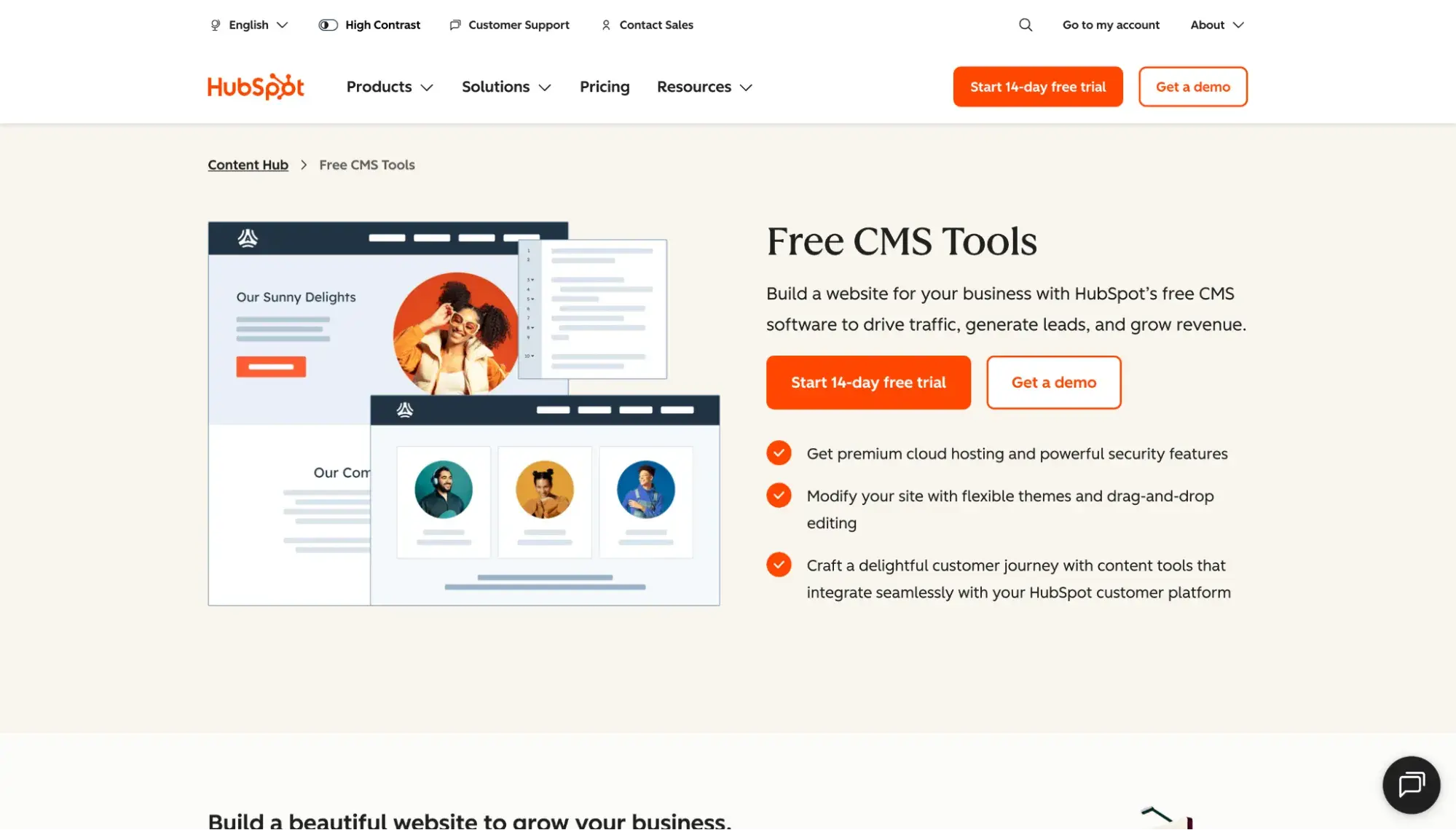 fastest cms: hubspot content hub