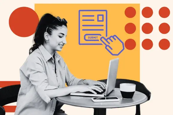 woman uses form builder tools