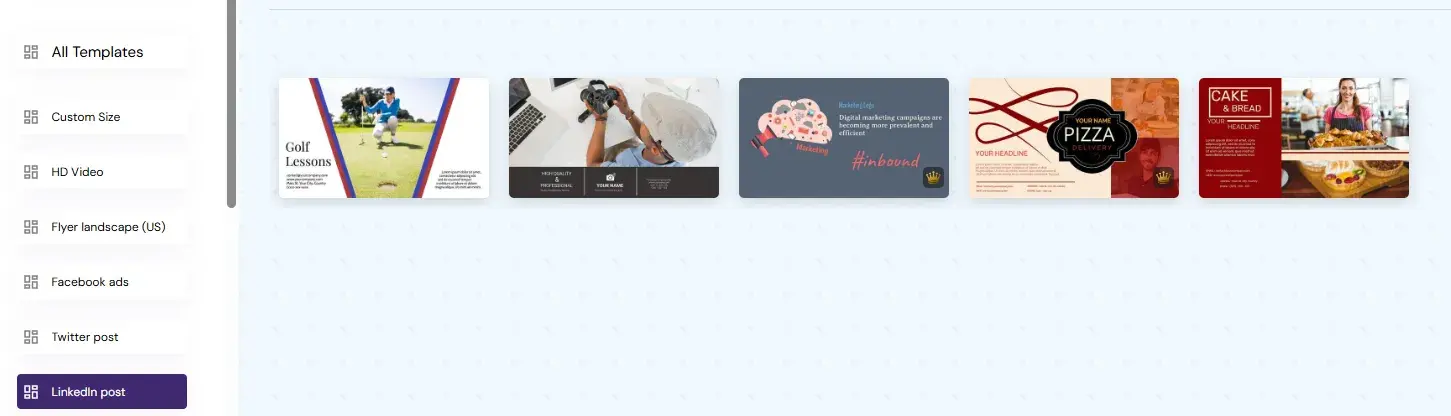 designwizard linkedin post templates