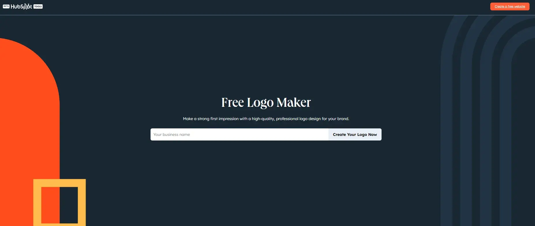 free graphic design tool: hubspot logo maker start screen