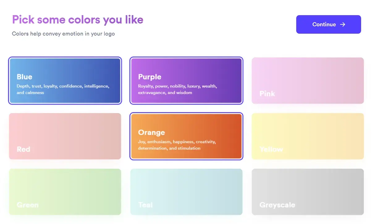 color psychology examples in looka
