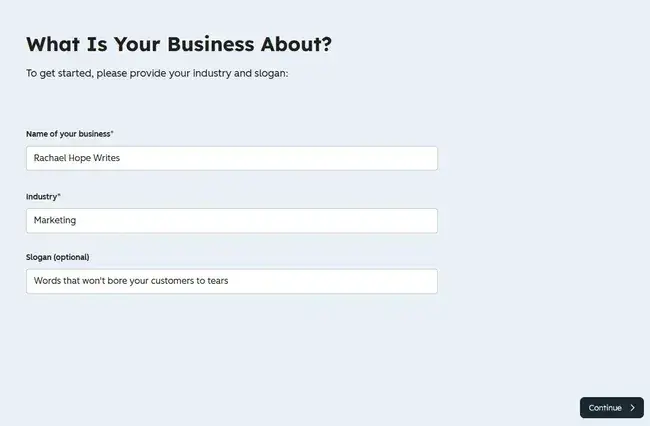 adding business information to the hubspot logo maker