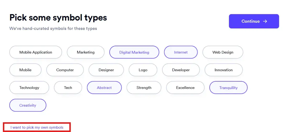 symbol type recommendations from looka