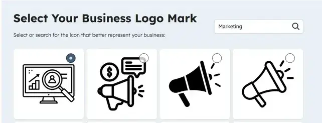 examples of business logo marks from the hubspot logo maker