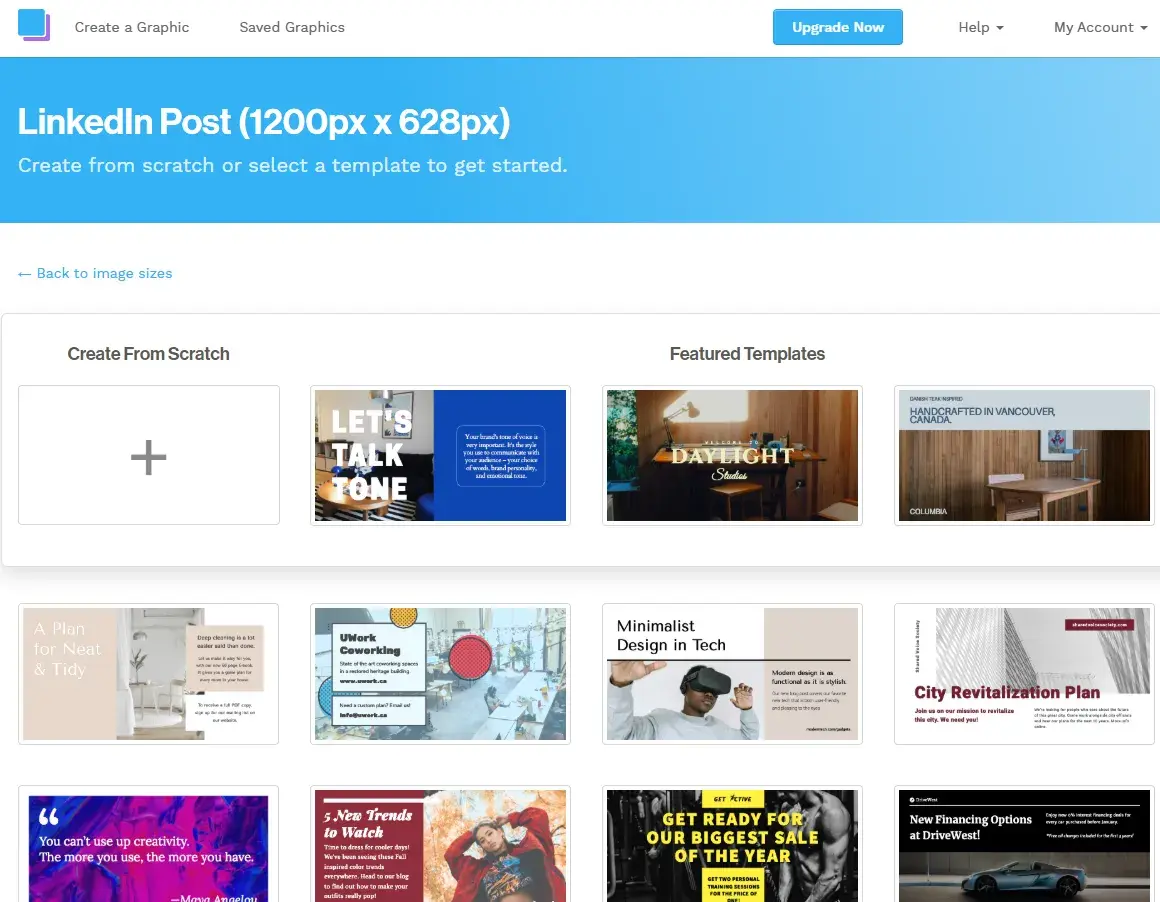 exploring linkedin post templates in snappa
