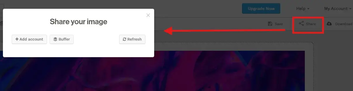 exploring social sharing options available in snappa