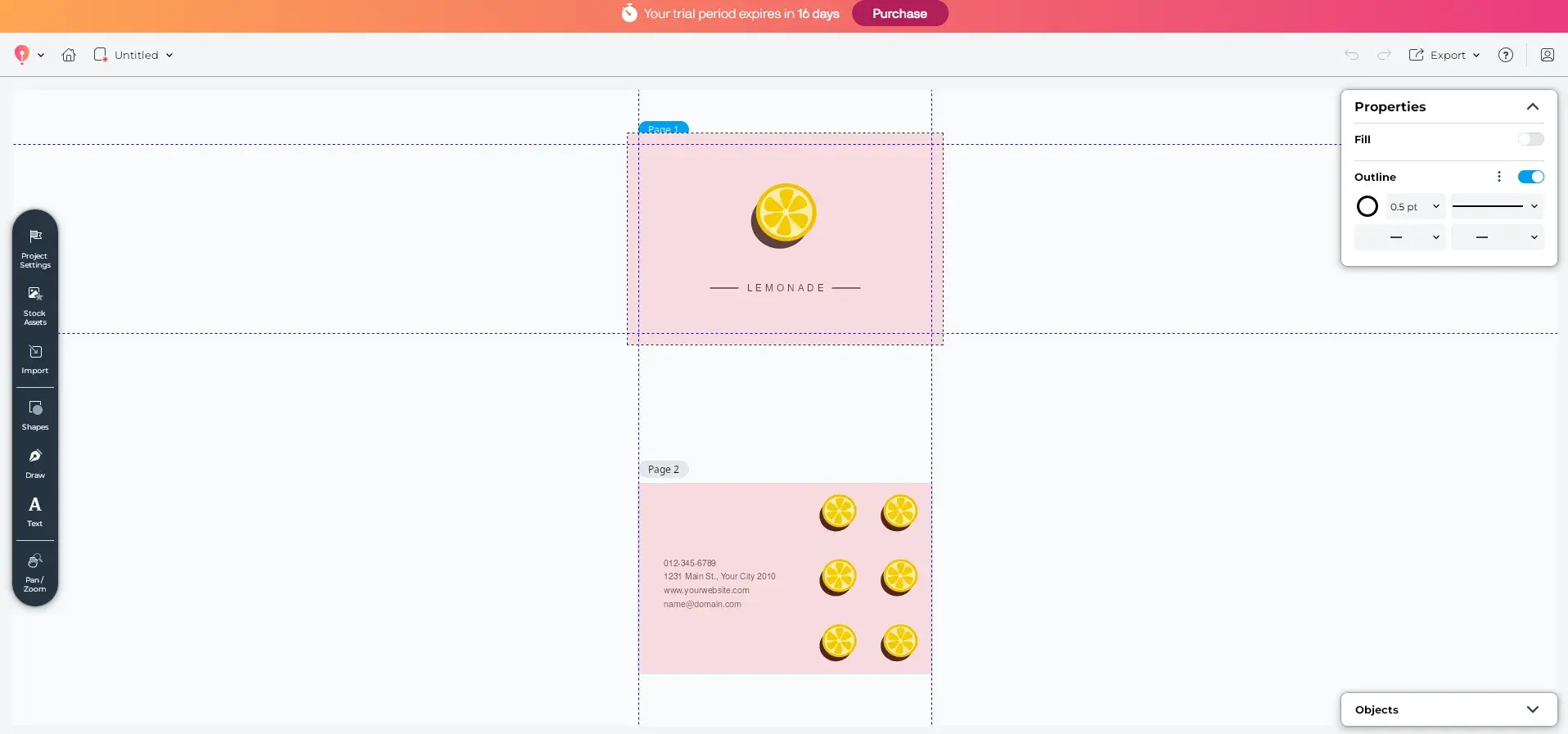 customizing a design template from coreldraw’s “branding” category