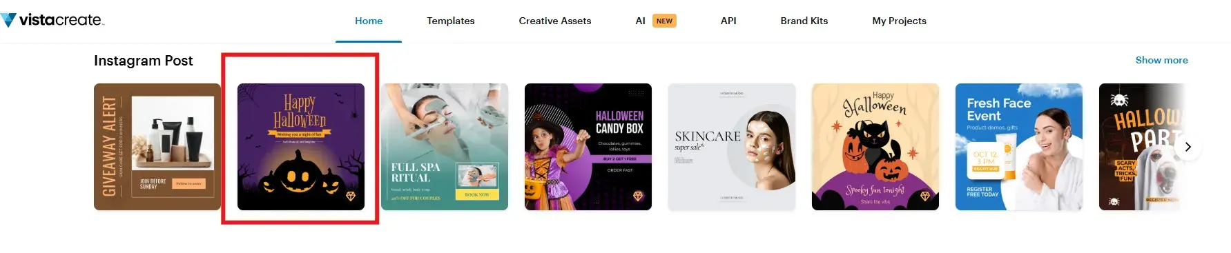 vistacreates social media templates