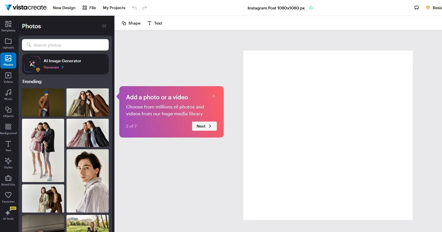 vistacreates design canvas