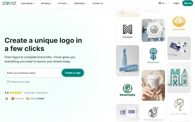 free graphic design tool: zoviz web homepage
