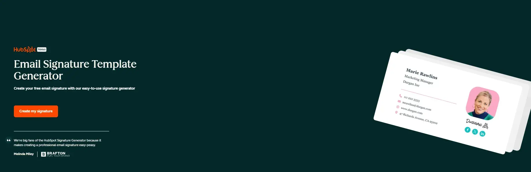 free graphic design tool: hubspot’s email signature template generator