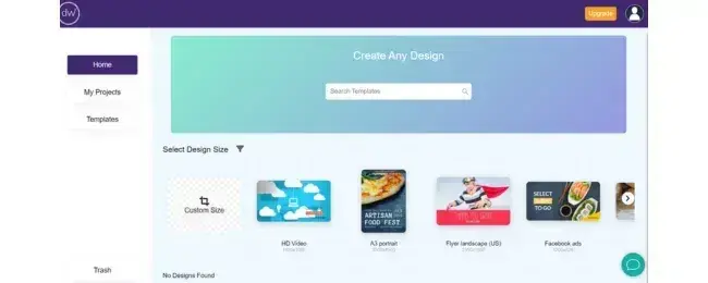 designwizard design tool home screen