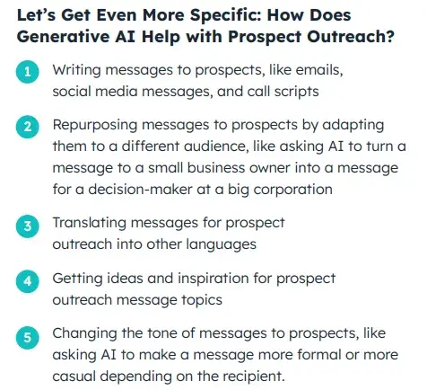 screenshot of hubspots state of ai survey showing that sales teams use generative ai crms to change the tone of messages to sound more formal or casual.