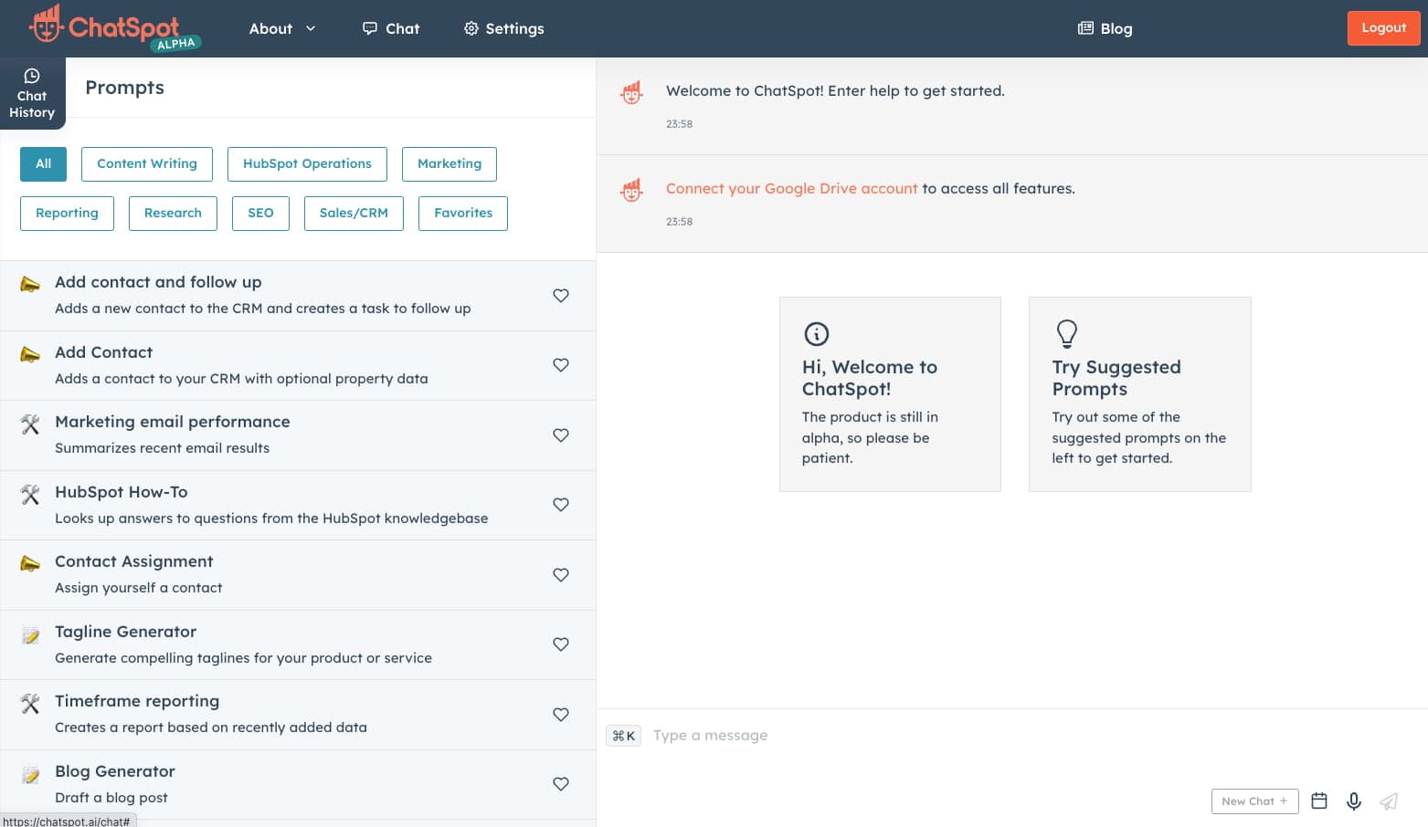 generative AI in sales, ChatSpot