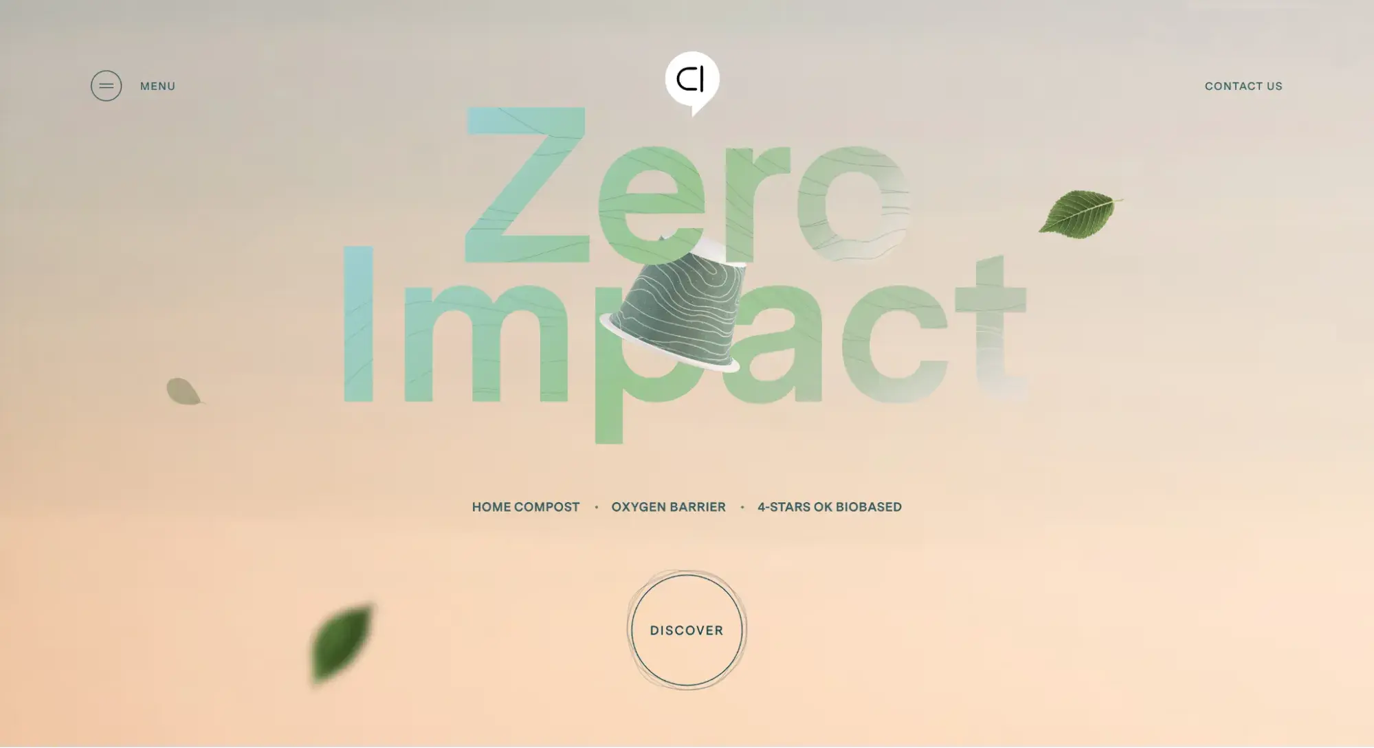 gradient website example: capsul'in zero impact