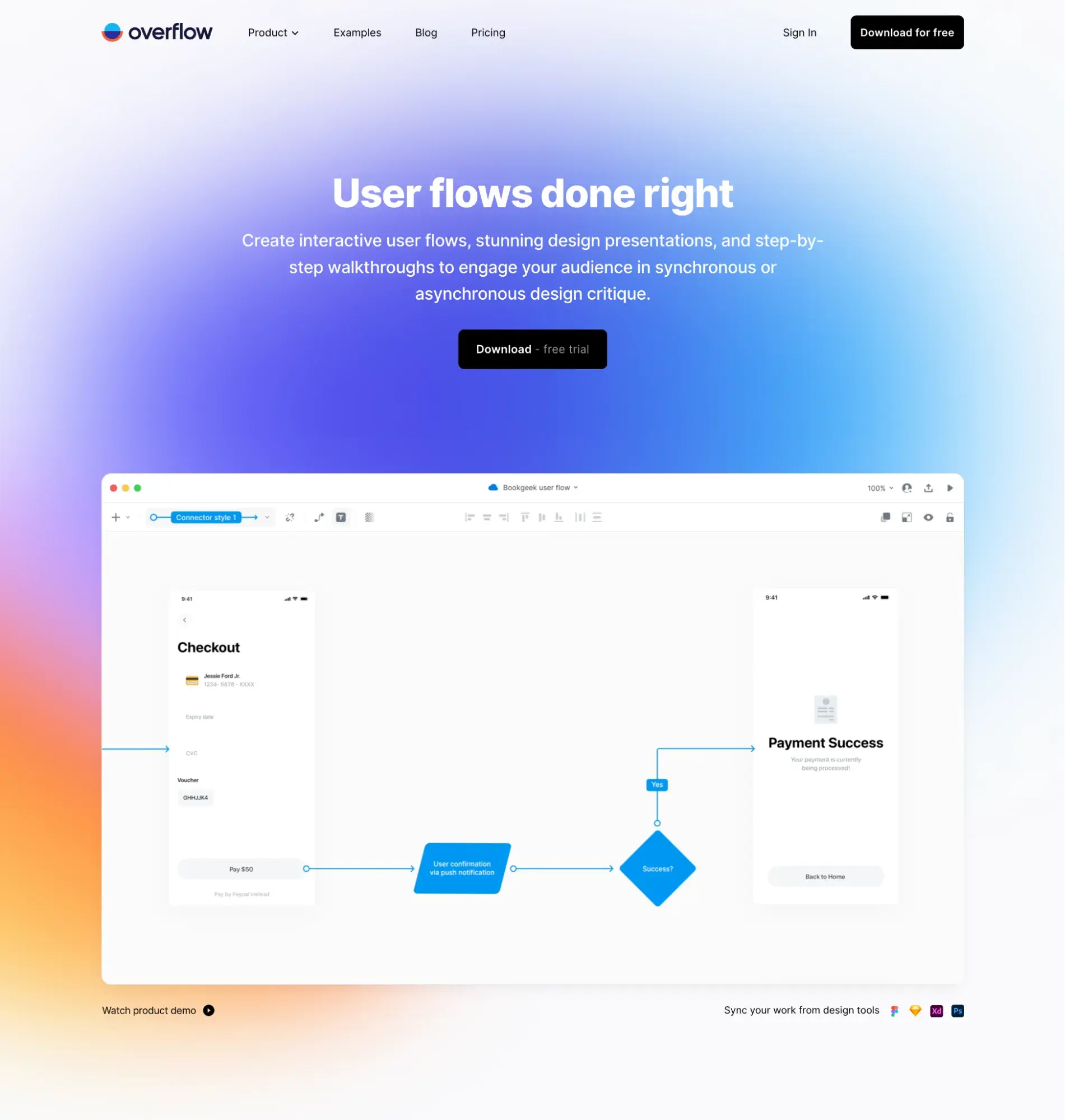 gradient website example: overflow