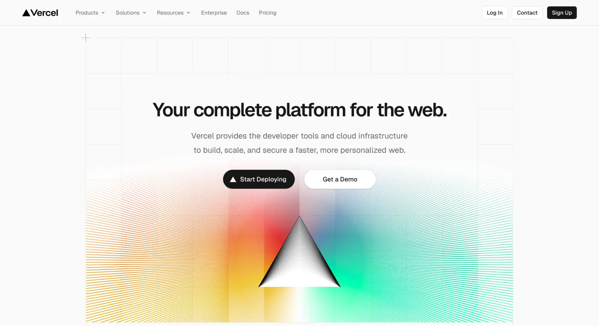 gradient website example: vercel