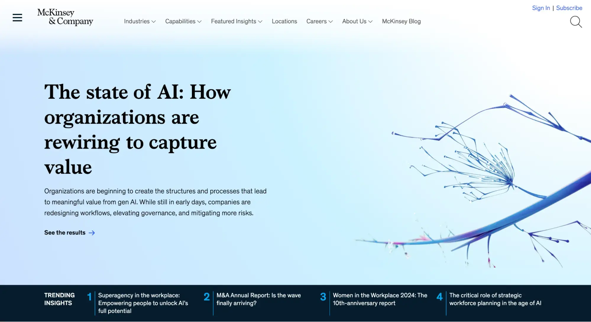 gradient website example: mckinsey & company