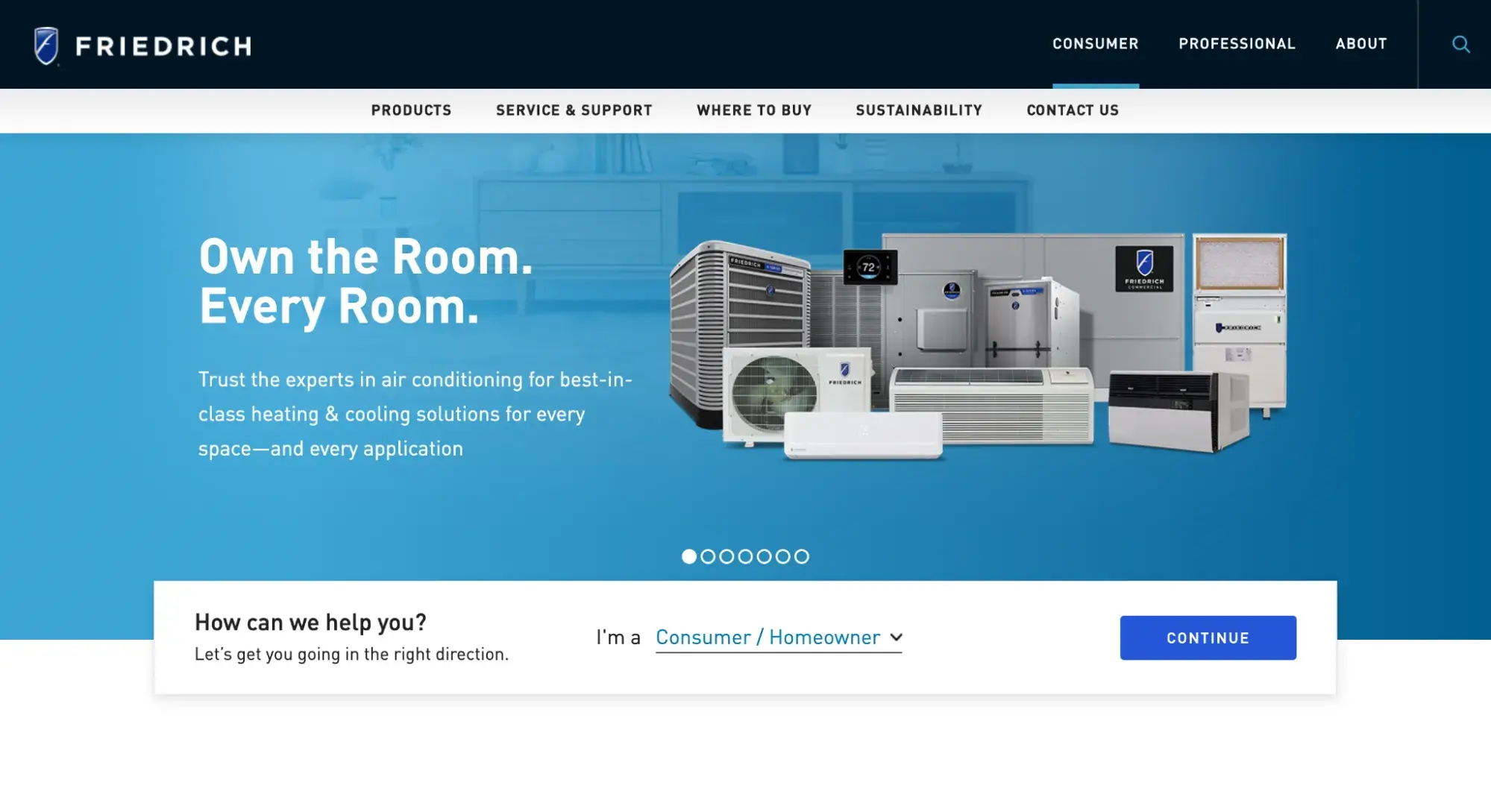 gradient website example: friedrich