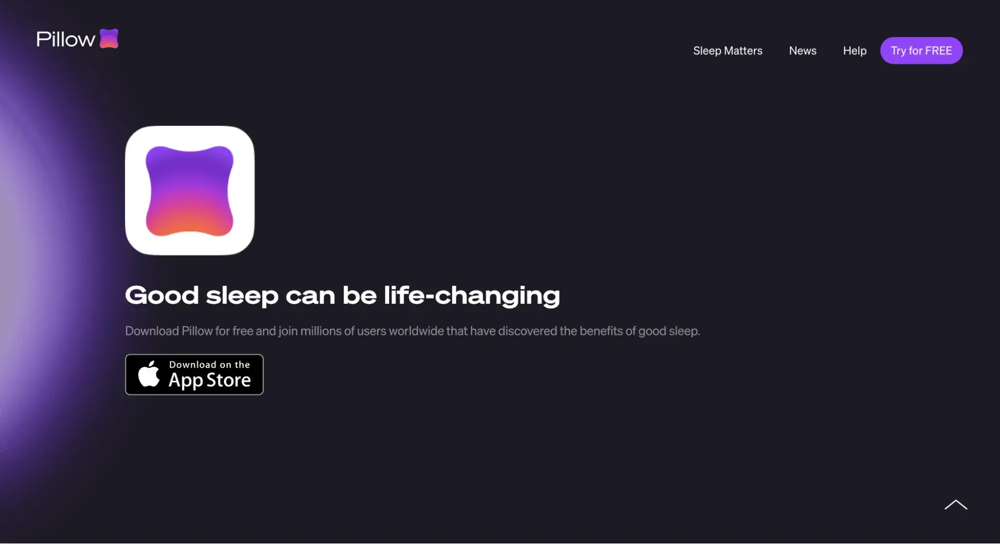 gradient website example: pillow