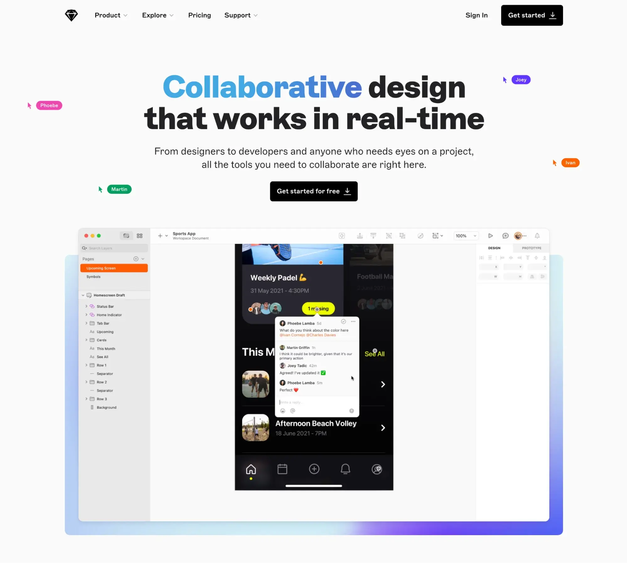 gradient website example: sketch