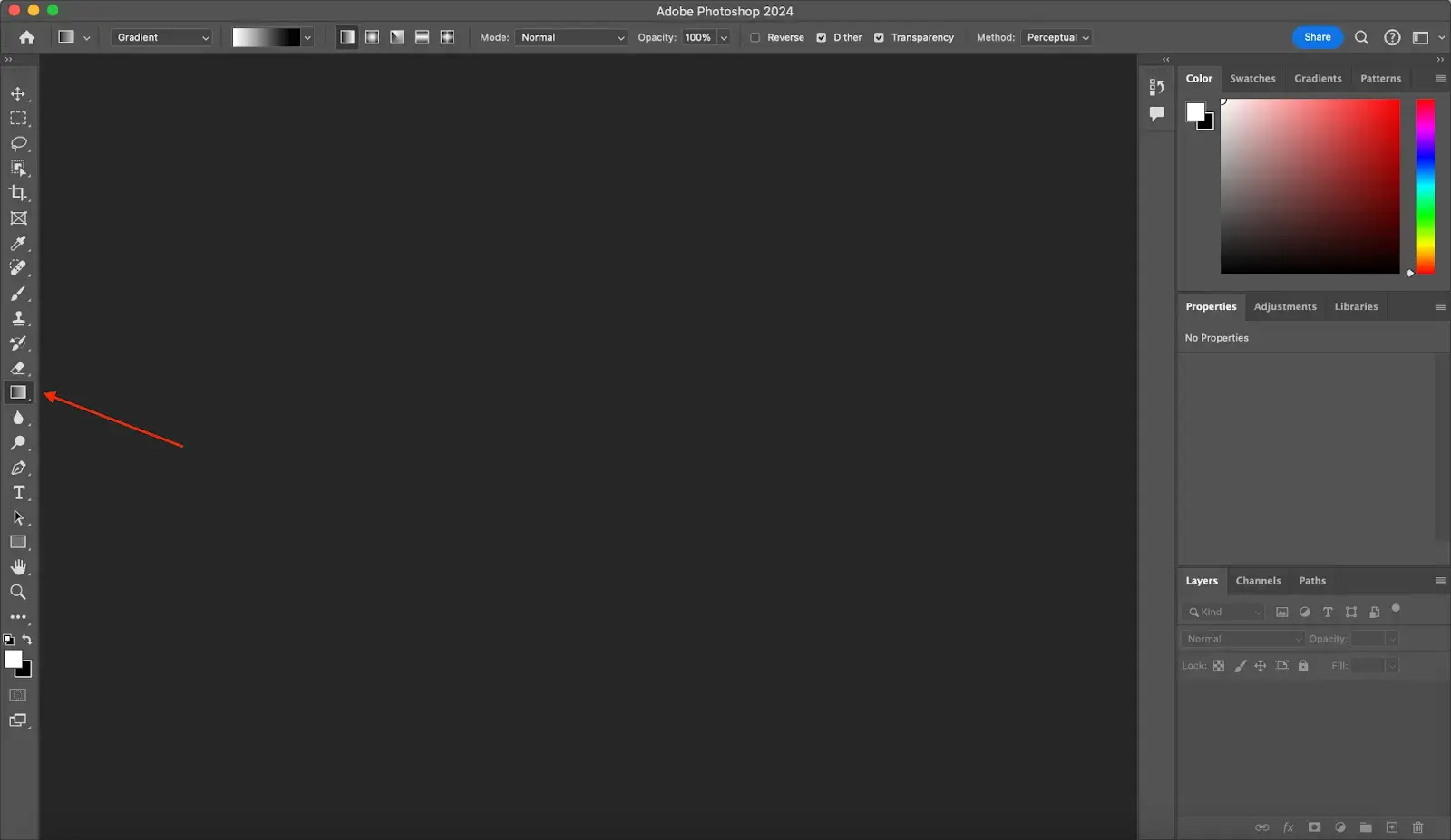 how to make a gradient in photoshop tutorial: find the gradient tool