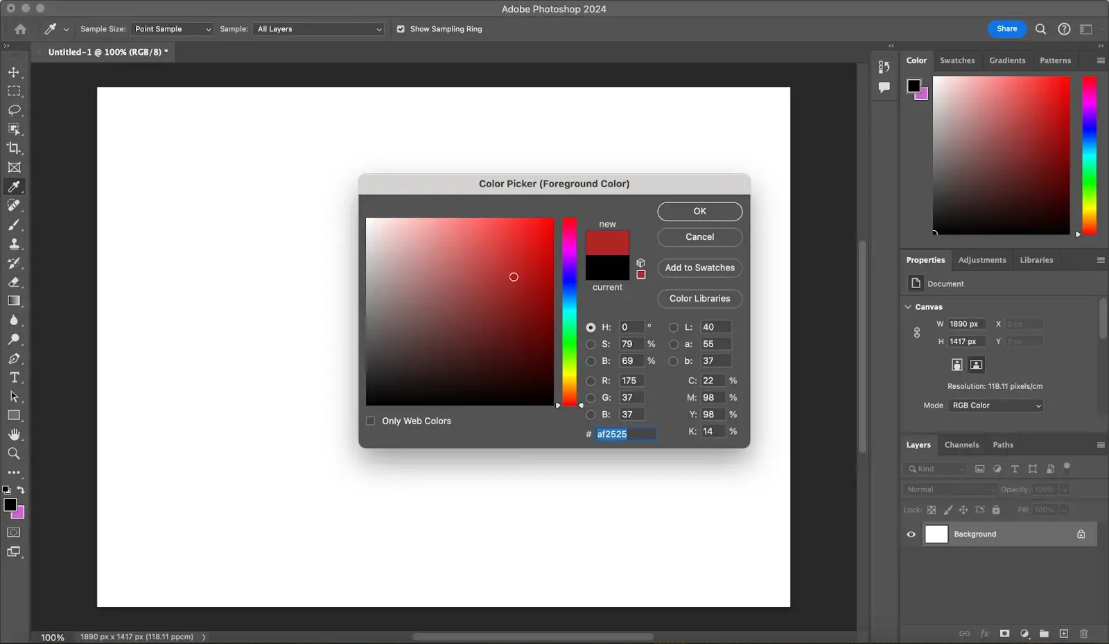 how to make a gradient in photoshop tutorial: color picker