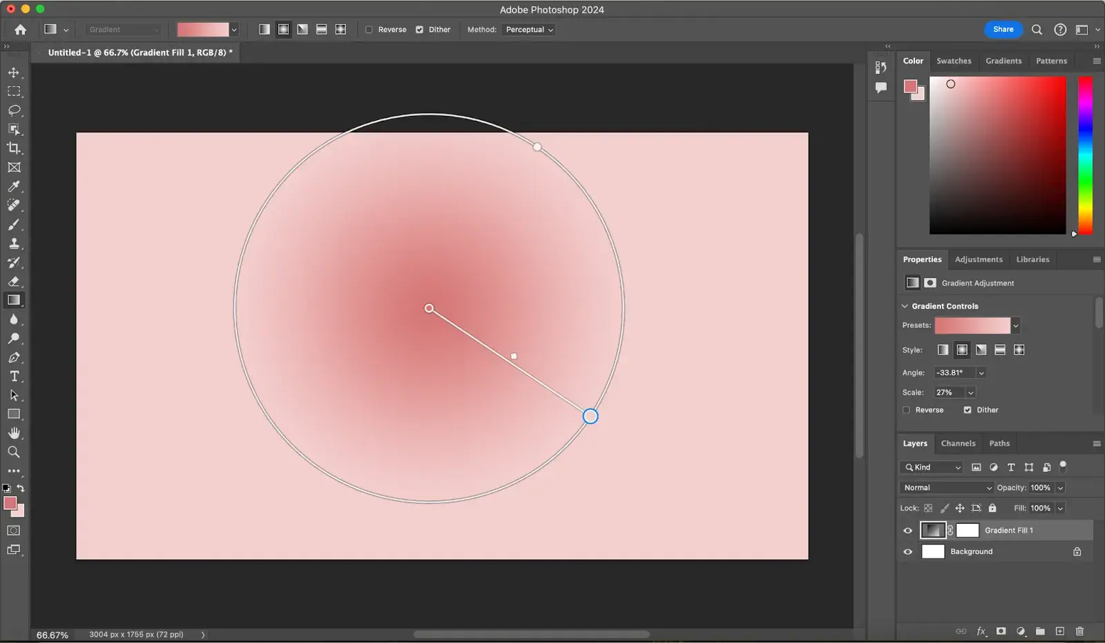 how to make a gradient in photoshop tutorial: click and drag to edit gradient