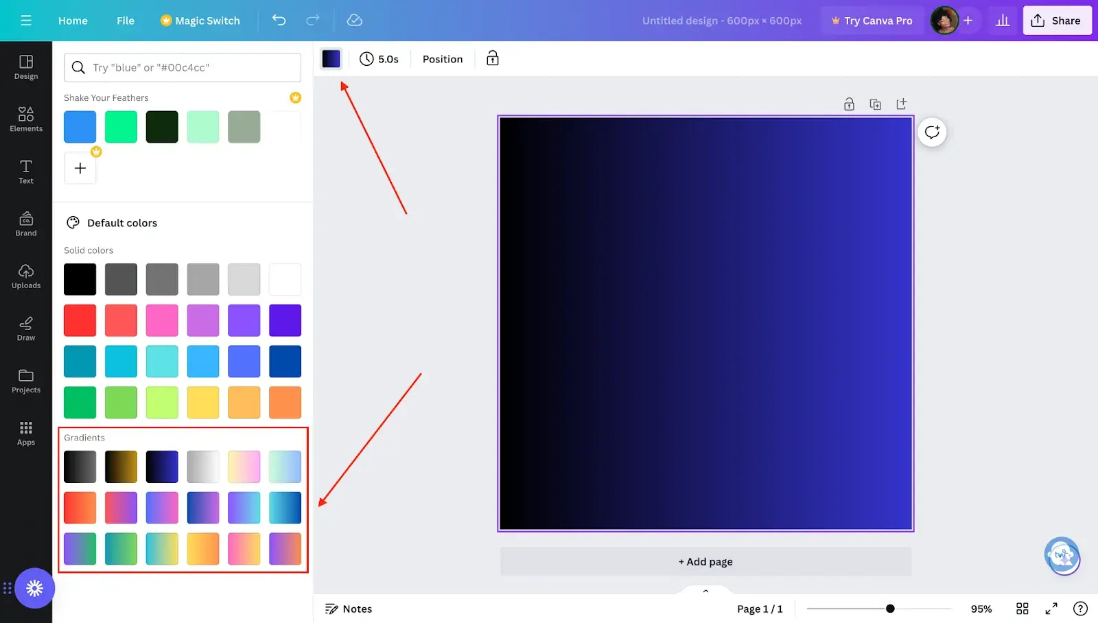 how to make a gradient in canva tutorial: gradient styles