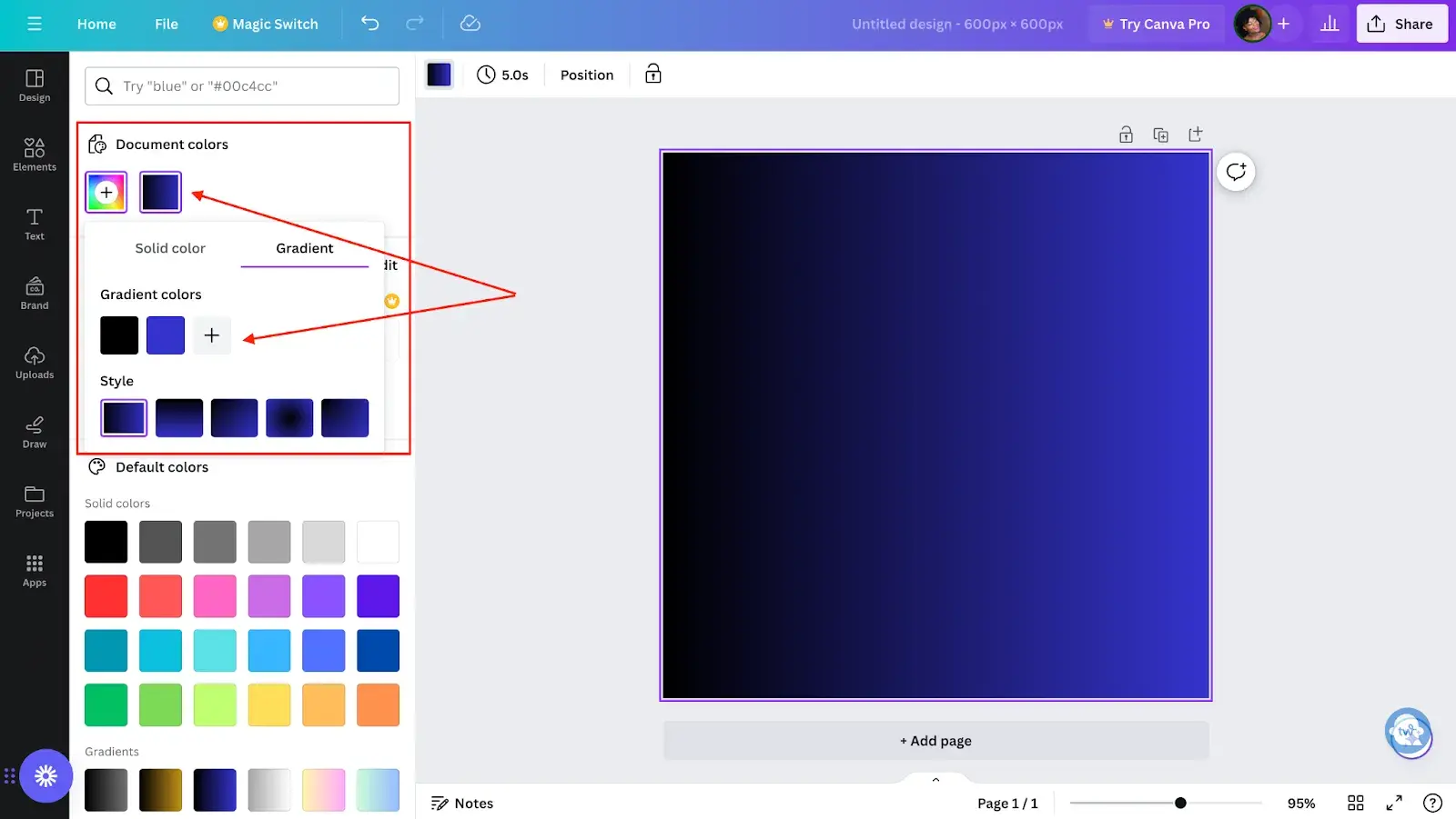 how to make a gradient in canva tutorial: adding new colors