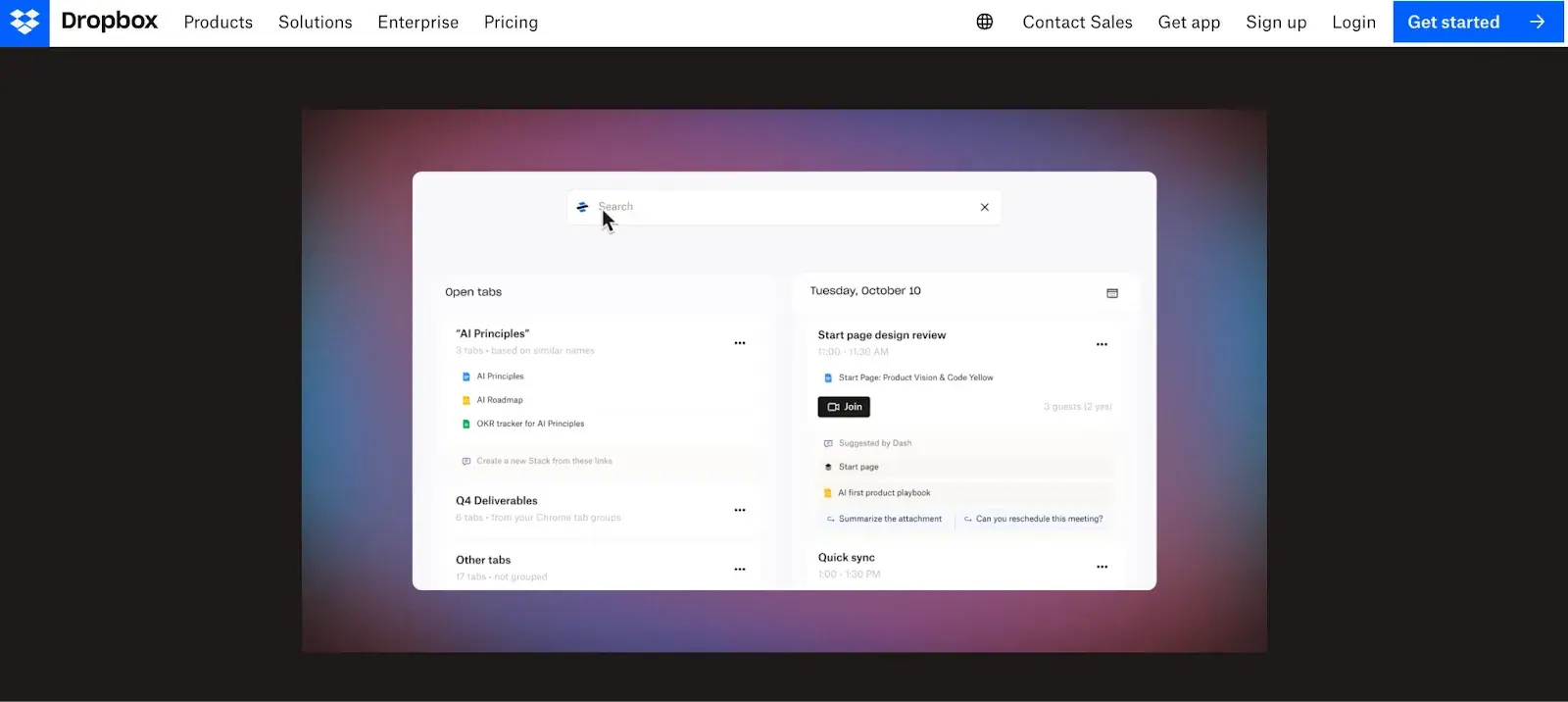 gradients in design example, dropbox