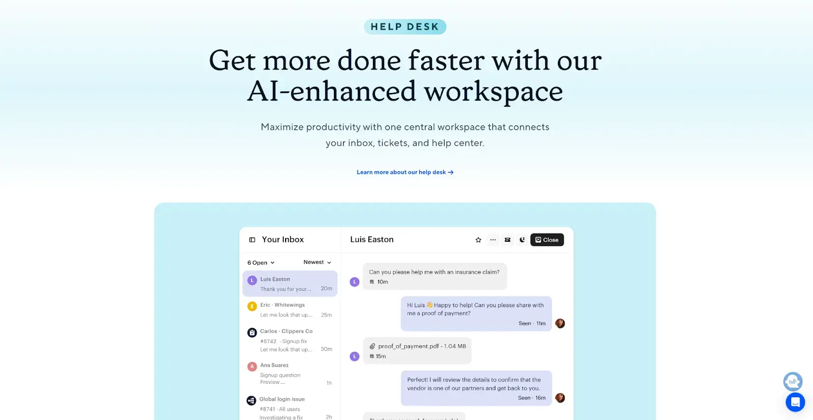 gradients in design example on intercom's website