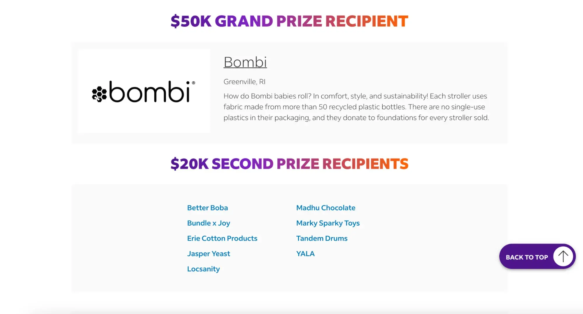a screenshot of the fedex small business grant about page