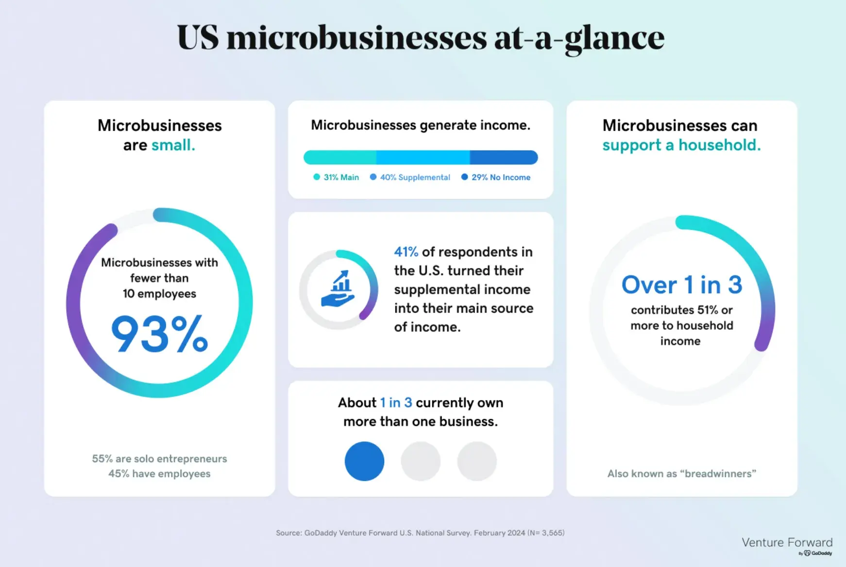 an screenshot of statistics pulled from Go Daddys Venture Forward U.S. National Survey
