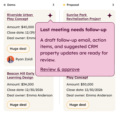 Your CRM suggests its own updates based on the call.