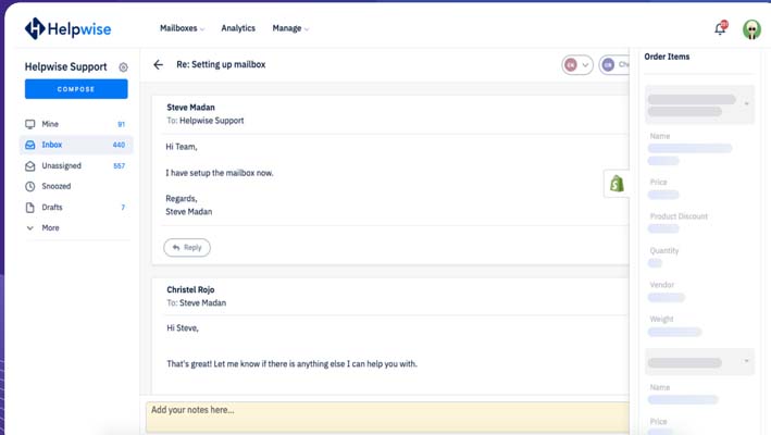 Helpwise, app para gestión de correos electrónicos para tiendas de Shopify