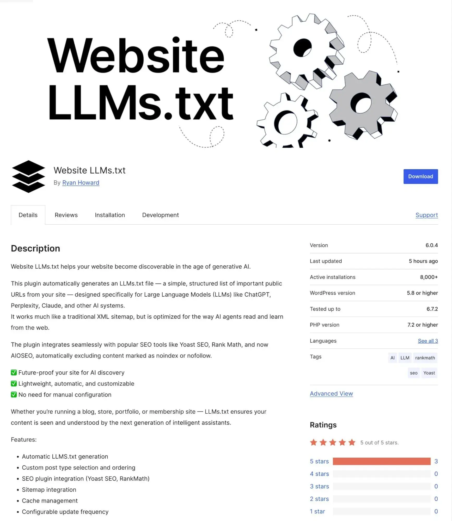 the website llms.txt plugin was launched in early 2025.