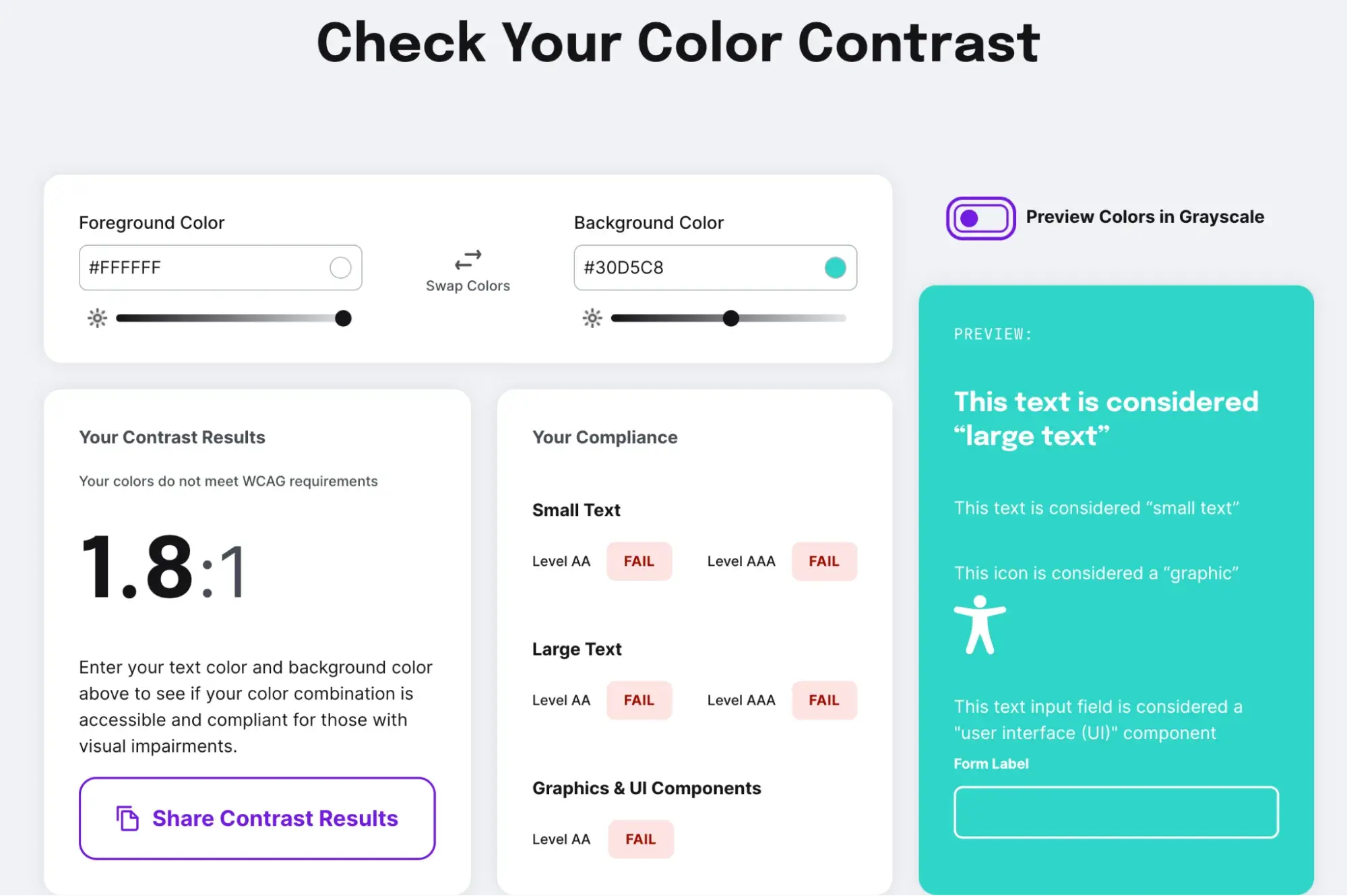 audioeyes color contrast checker