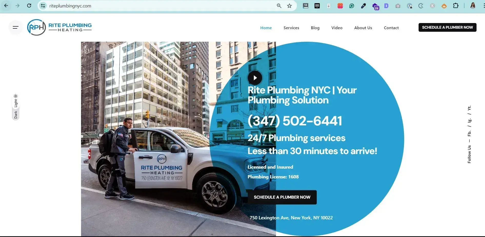 rite plumbing nyc website